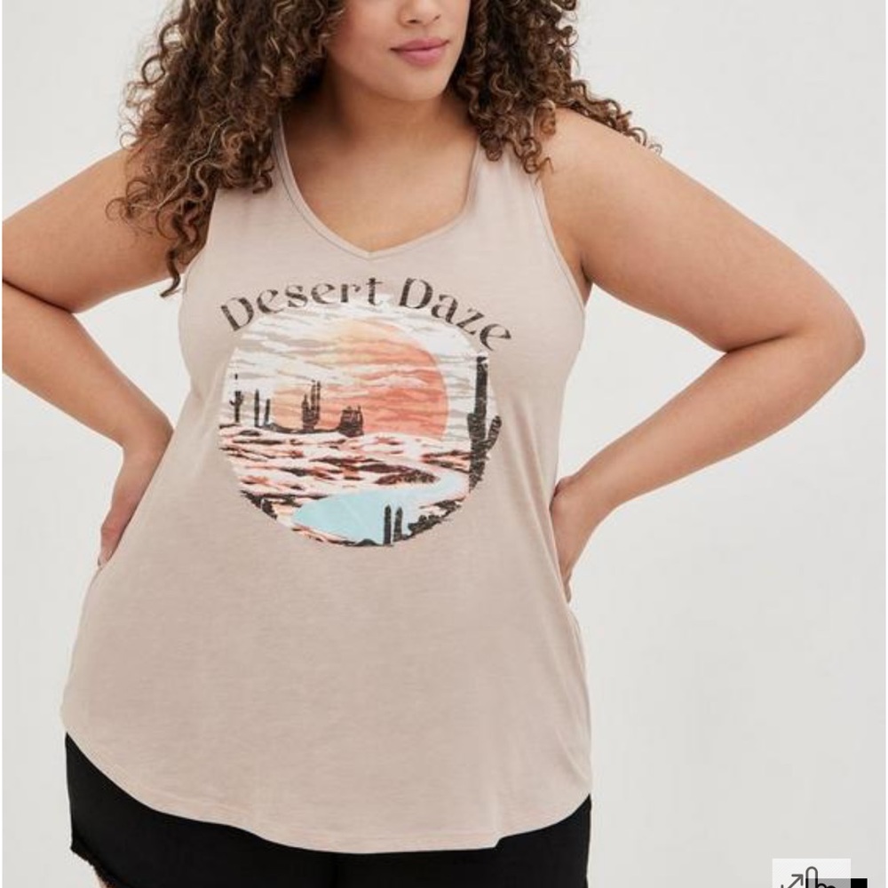 Torrid Girlfriend Tank - Signature Jersey Daze Sand Desert